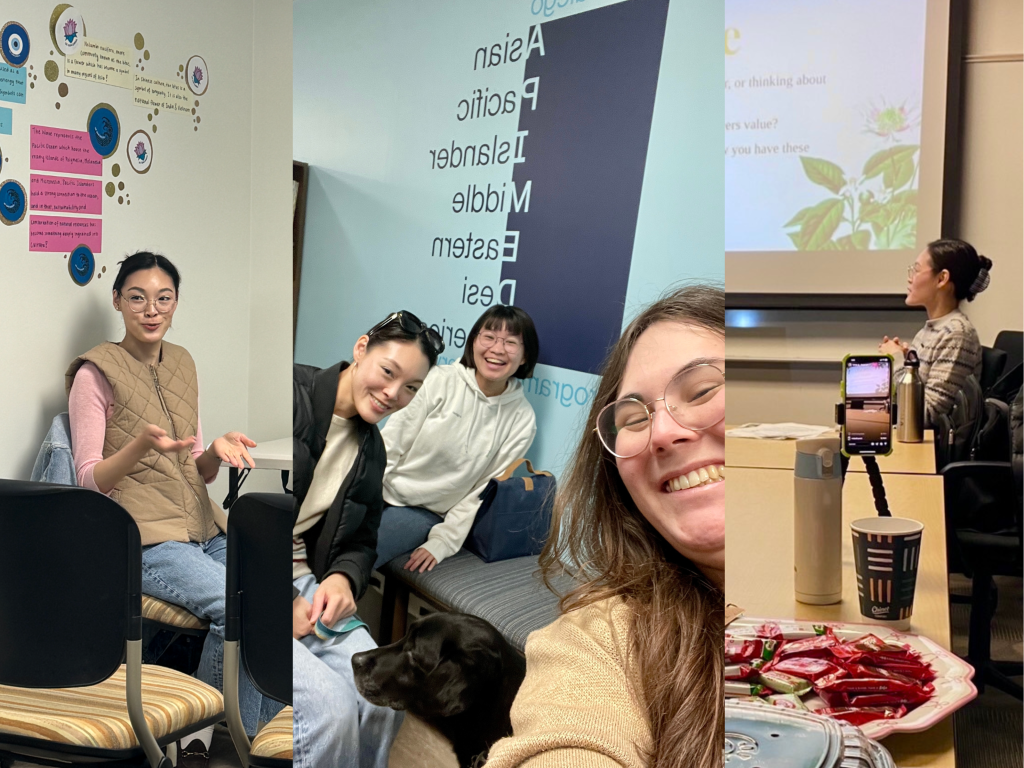 Collage of Doreen Hsu with friends.